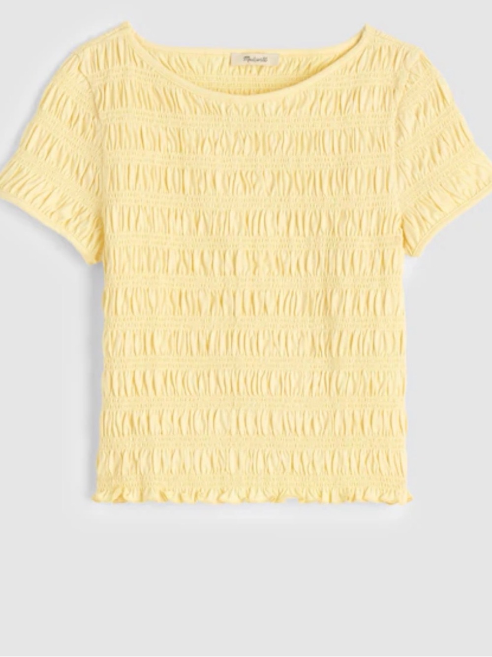 MADEWELL Smocked Short-Sleeve Top XXS $60